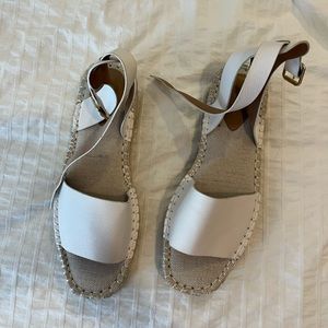 H&M never worn white sandals. Women’s size 9.